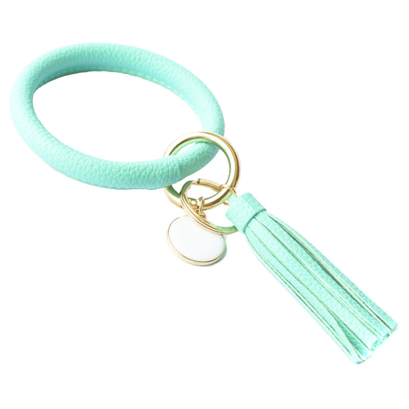 Wholesale Christmas Leaves Snowflakes Wind Chimes PU Bracelet Keychain